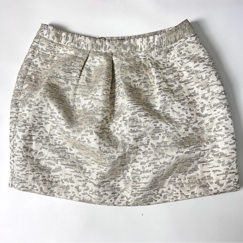 Worthington Women's Gold Shimmer Mini Skirt Sz 12 P